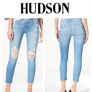 NWT HUDSON Tally Crop Jeans in Sugarcoat Wash